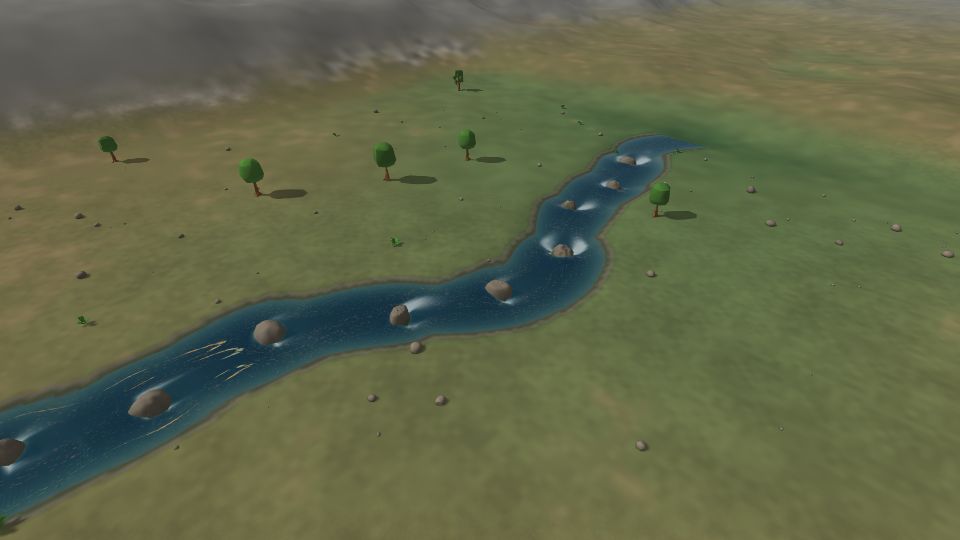 Water running through the Rock garden starting map